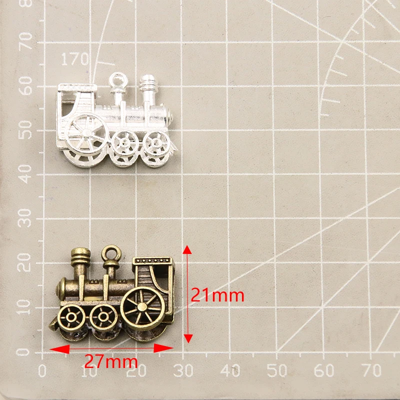 4Pcs 21*27mm 6 Color Steam Train Transportation Charms Vintage PendantsDIY Handmade Necklace Jewelry Decoration Accessories