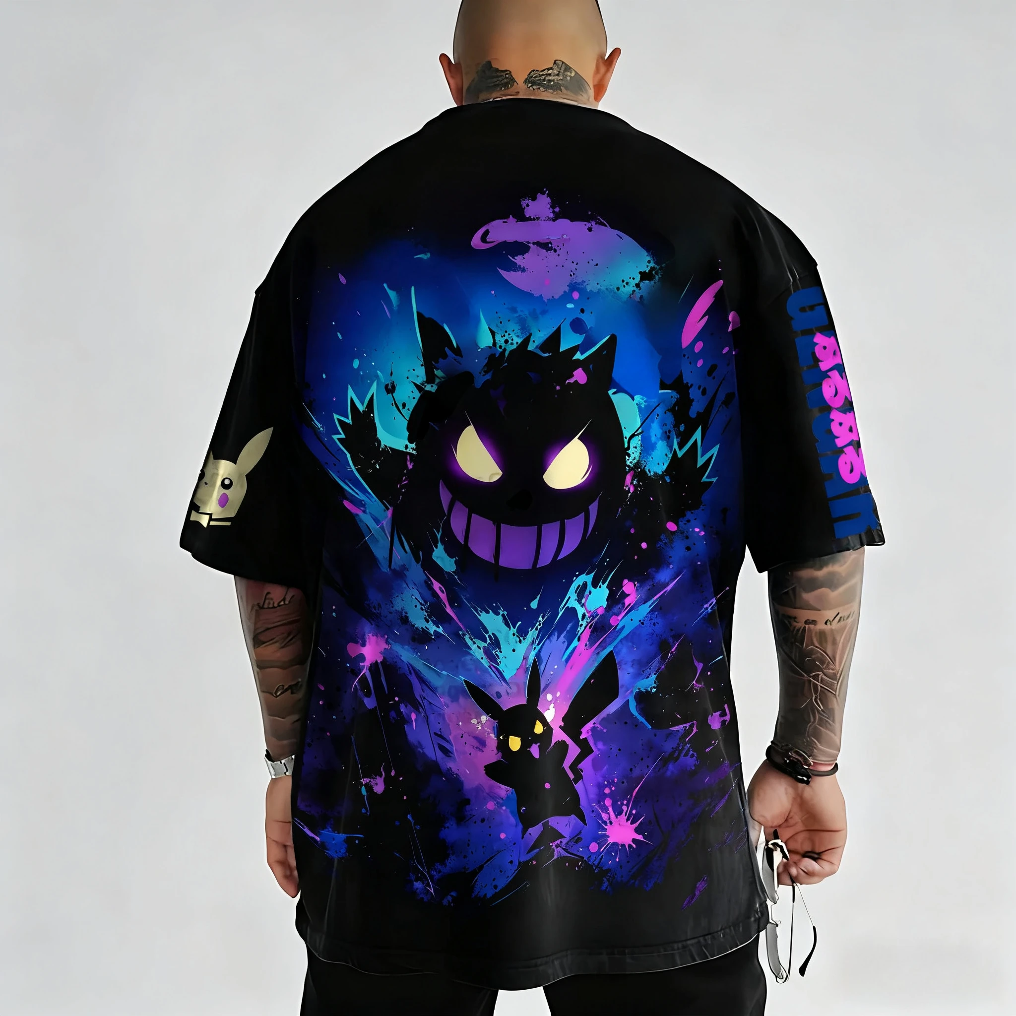 Camiseta de marca Pokémon Anime Co, novedad de verano 2025, camiseta de manga corta holgada informal de estilo americano con estampado de Pikachu para padres e hijos