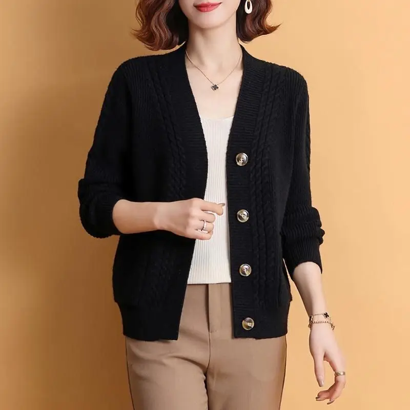 High-End-Strickpullover-Mantel für Damen, Non-Ball, Winter, Faion Midlife Mom, lässig, bequem, weich, Topwear