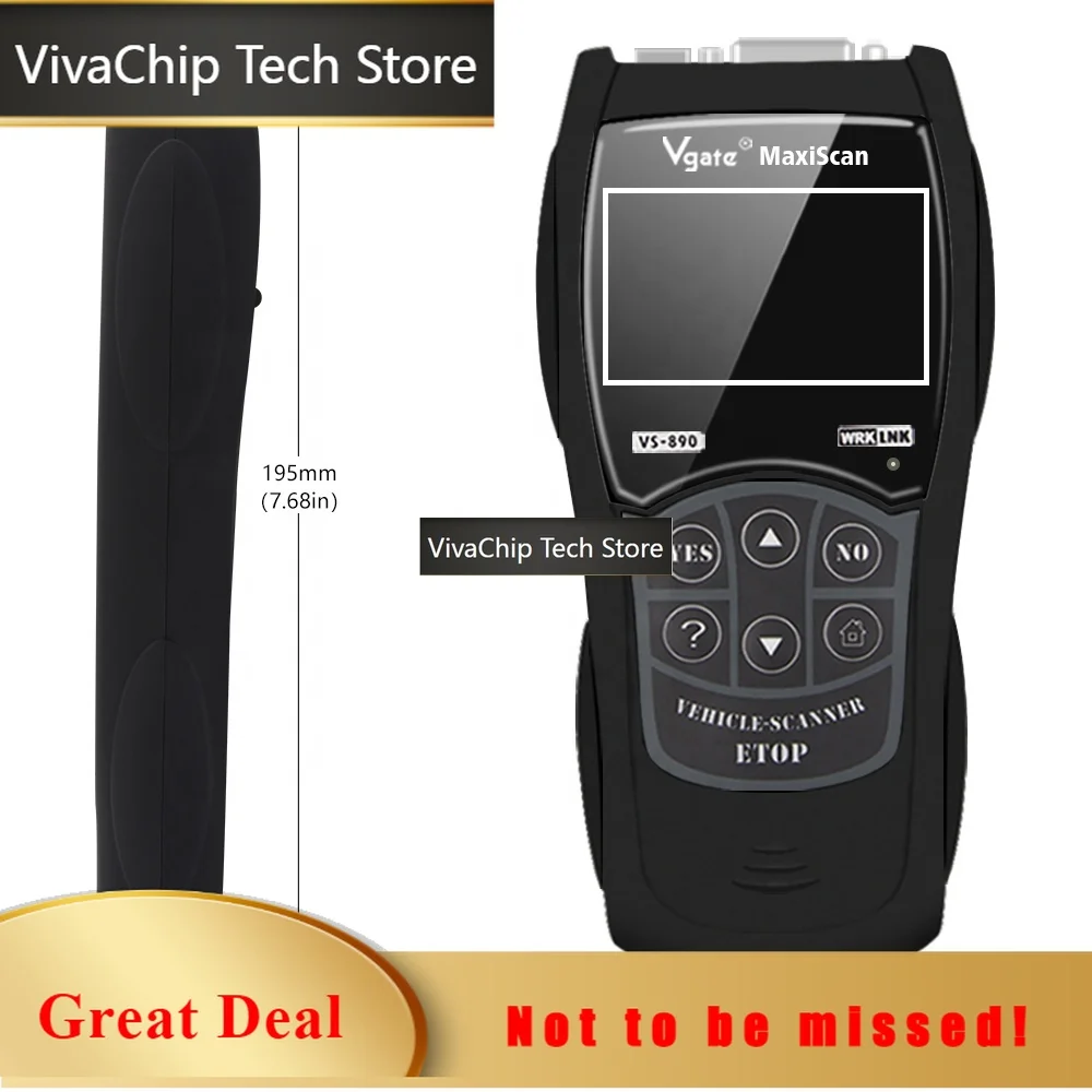 VivaCTVGATE VS890 OBD2 Code Reader Car Scanner Multi-language And Car Diagnostic Tool Hebrew Scanner