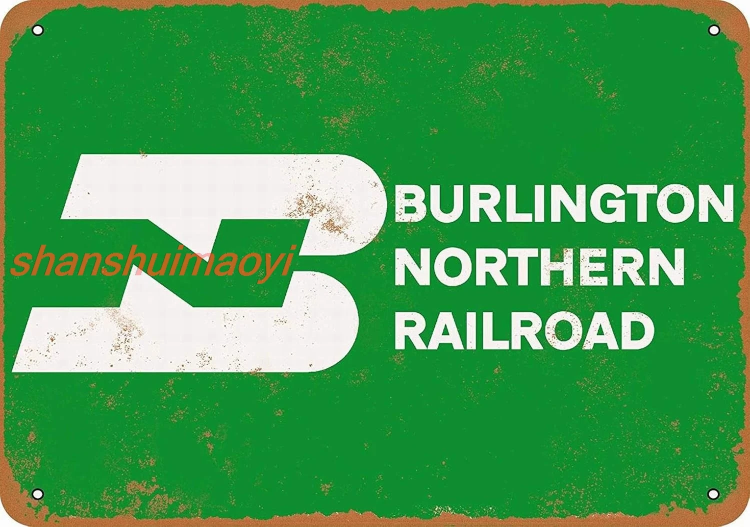 12 x 8 Metal Sign - Burlington Northern Railroad - Vintage Wall Decor Art ALI