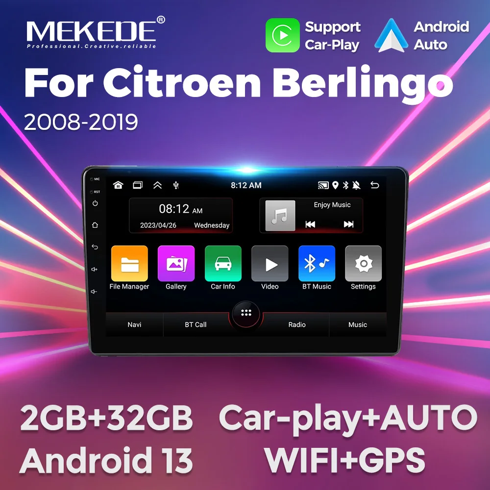 Wireless Carplay Android Auto Car Radio For Citroen Berlingo B9 Peugeot Partner 2008 - 2019 GPS autoradio WIFI FM RDS Navigation