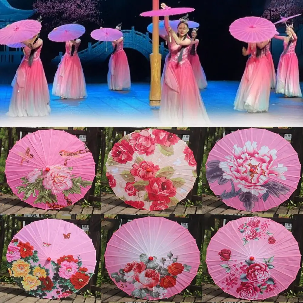 Ombrello cinese antico da sposa in carta oliata 56 cm Sfilata di moda classica Protezione solare Ombrello decorativo per bambini 10 colori