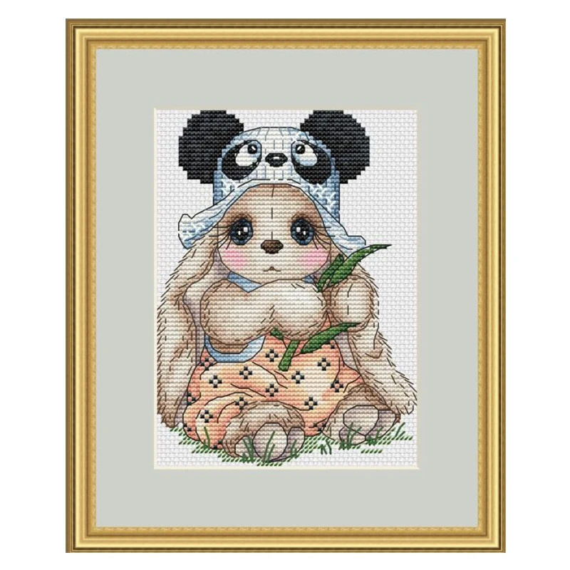 The cross-stitch set 28CT, 18CT, 14CT and 11CT can be selected as the hand-made material pack of printed fabric saga panda rabbi