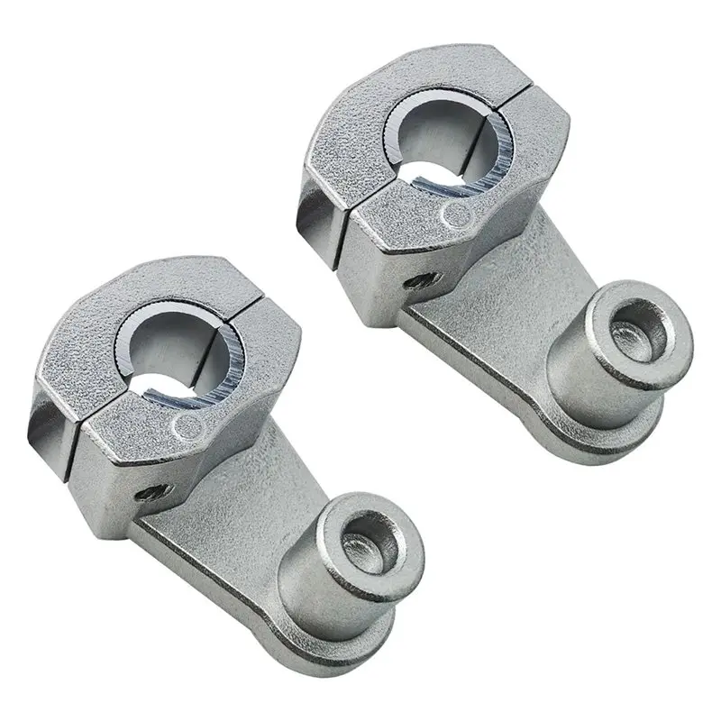 Collier de fixation de guidon en alliage A73X, 2 pièces, rehausseurs pivotants universels pour moto, argent, pour guidons de 7/8 "22 mm, 1-1/8 "28 mm