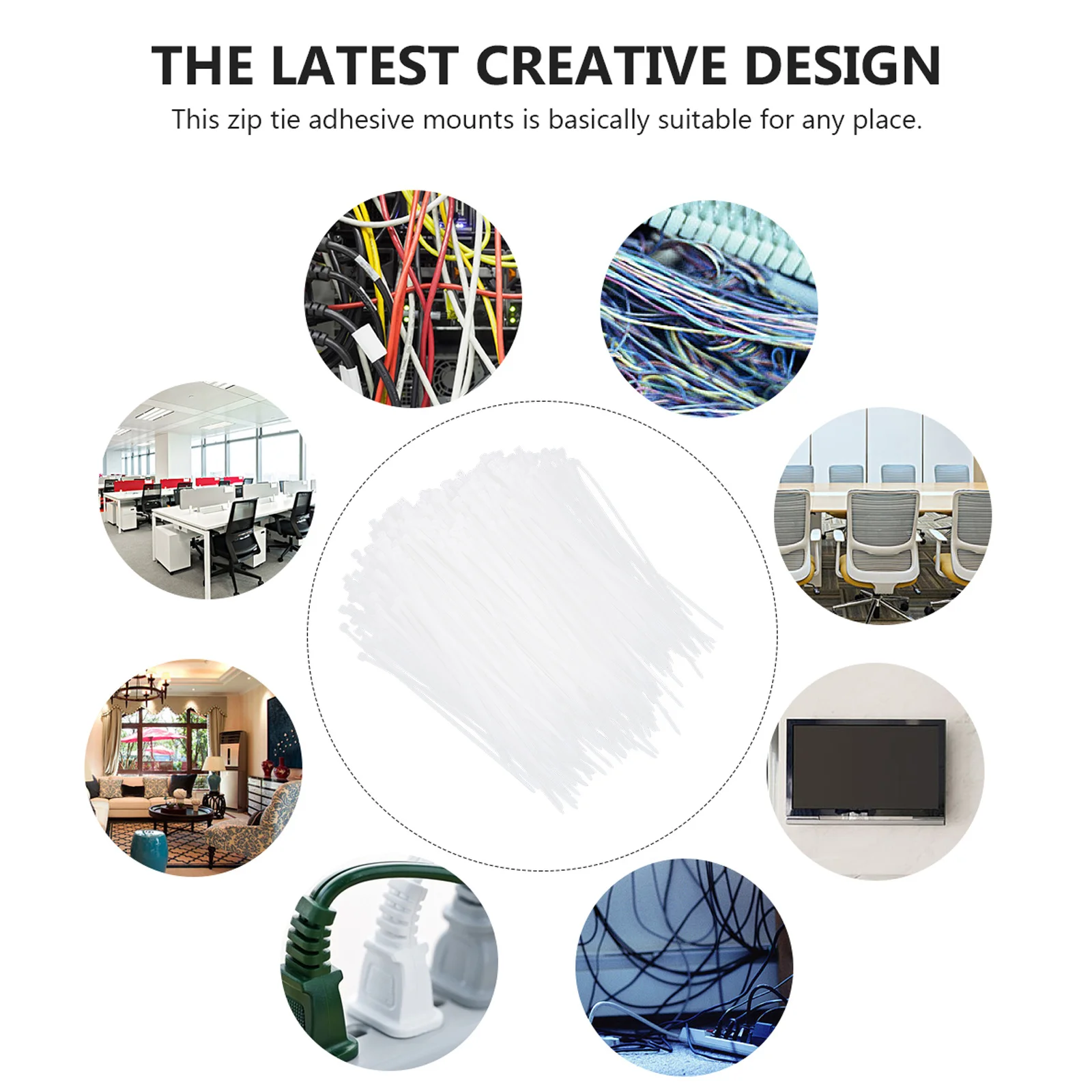 

1000Pcs Cable Tie Heavy Duty Nylon Zip Ties Flexible Sturdy Fireproof Corrosion Resistant for Cable Management Outdoor