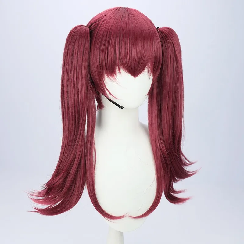 アニメ Hololive Houshou マリンコスプレウィッグロリータレッドデュアルスギナ髪型耐熱合成かつらハロウィンカーニバル