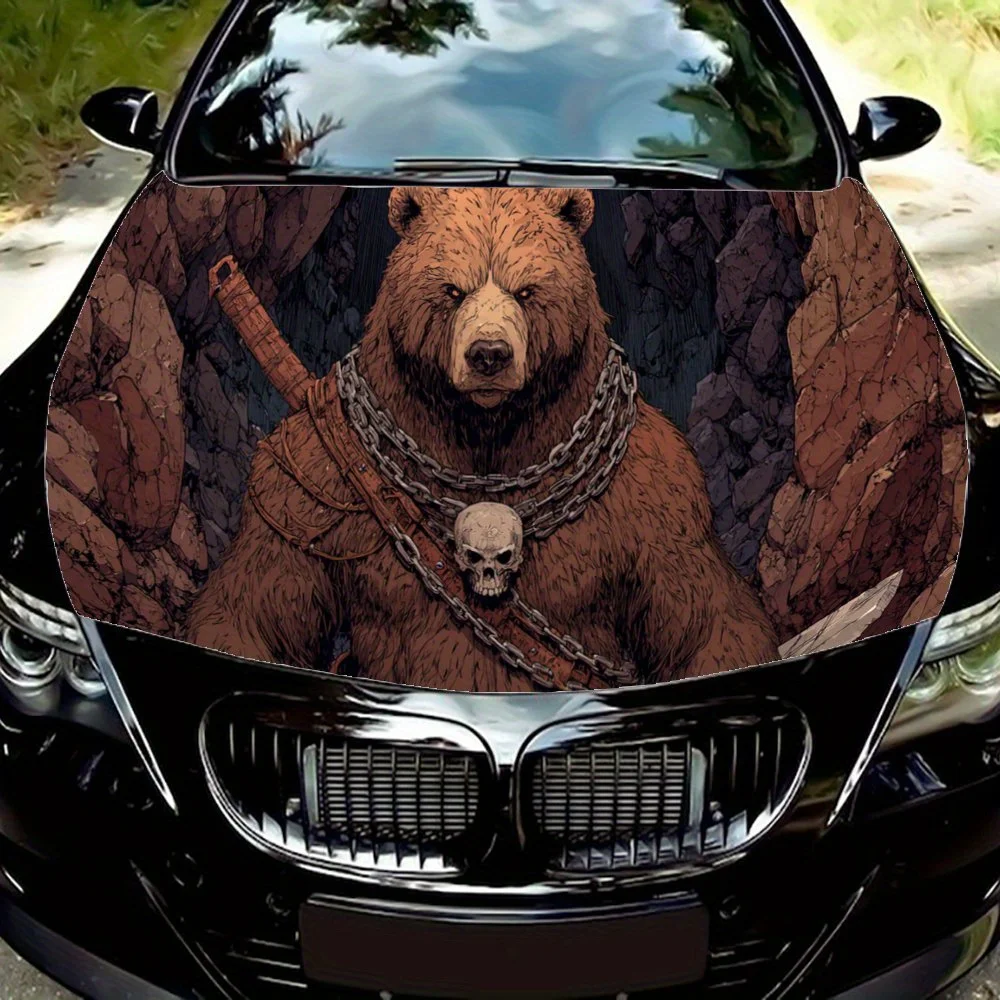 

Наклейки на капот автомобиля Brave and Dominant Brown Bear, водонепроницаемые самоклеящиеся, устойчивые к царапинам, легко приклеиваемые, прочные автомобильные ПВХ sti