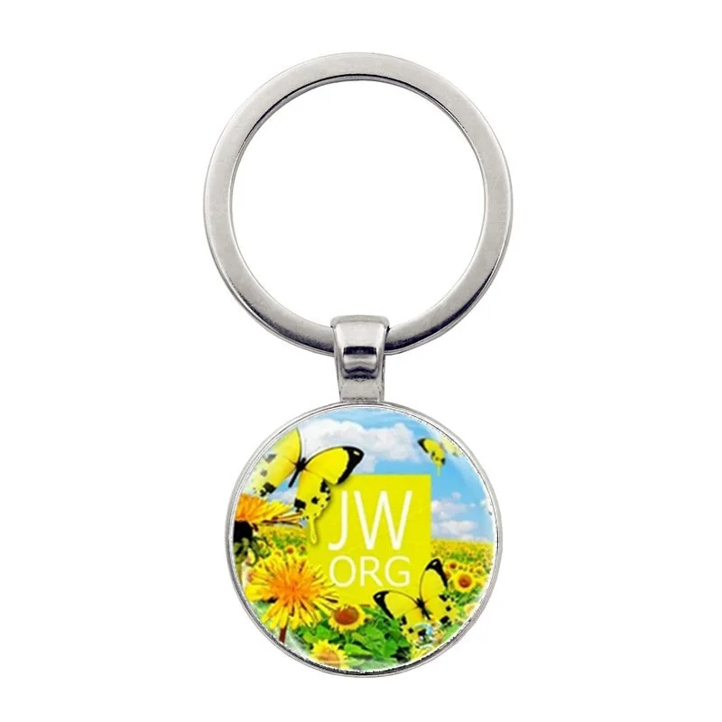 Jw.Org Keychain Jehovah\'S Witness Metal Glass Pendant Keychain Christian Jewelry Gift Wholesale