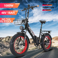 KETELES KS9 E Bike 1000W Motor 48V18AH Lithium Battery City Folding Electric Bike 20*4.0-inch Fat Tire Mountain Electric Bicycle