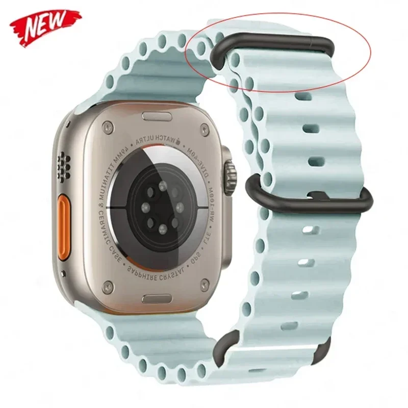 Bracelet Ocean pour Apple Watch 44mm 40 45mm 49mm 41 42mm 46mm bracelet officiel iWatch séries 7 6 3 SE 8 Ultra 2 9 10