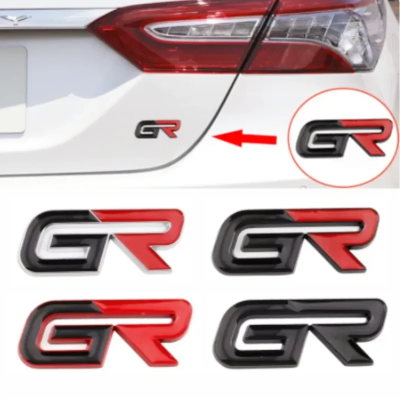 3D Metal GR Car Front Grille Emblem Badge Rear Trunk Sticker Decal For Toyota GR Gazoo Sport C-HR RAV4 Mirai Avensis Prado Prius