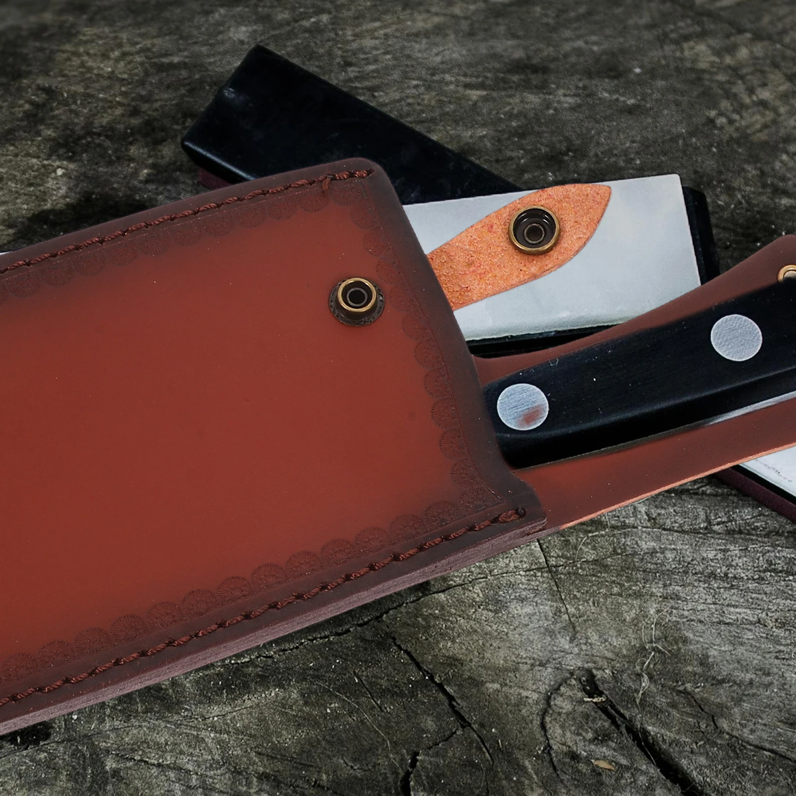 

Artificial Kitchen Knife Brown Lightweight Portable Storage Cover For CleaverKnife Rack Bag