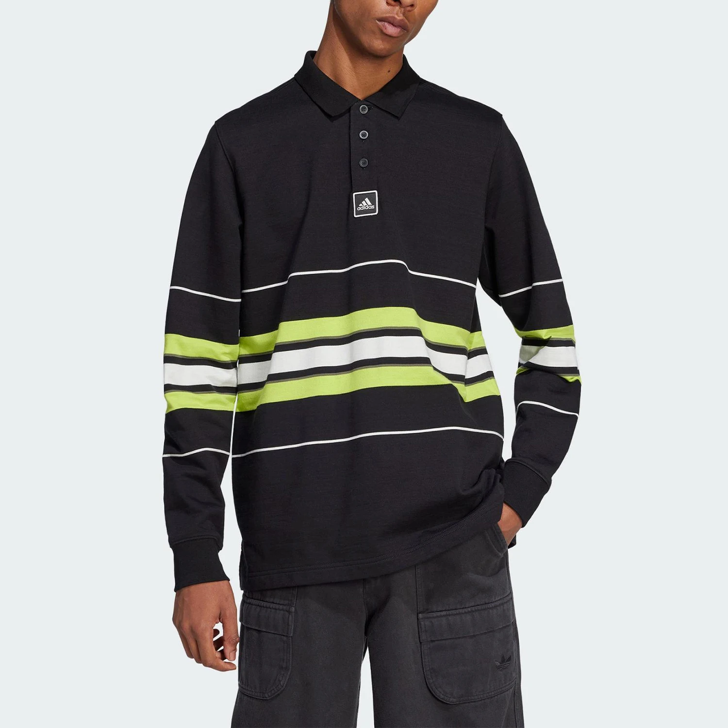 

Adidas genuine New Men's Striped Casual Collar Sports POLO Shirt JD5391