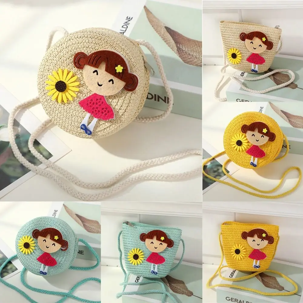 

Креативные плетеные сумки-шопперы ручной работы из соломы, милые кошельки для мелочи с цветочным узором, легкие пляжные сумки для путешествий