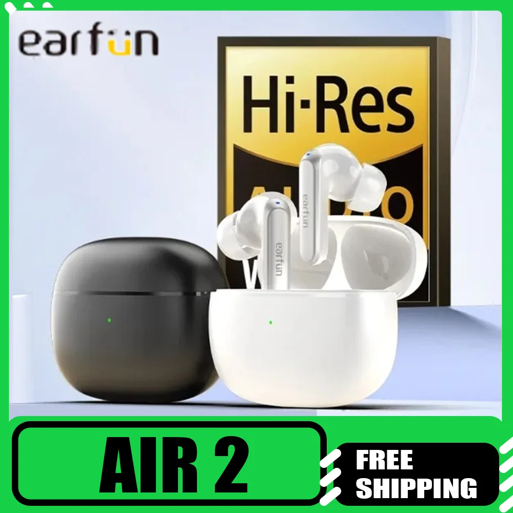 EarFun Air 2 سماعة بلوتوث سماعات هاي فاي نشط للحد من الضوضاء بلوتوث 5.3 IPX7 مقاوم للماء سماعات رياضية مخصصة