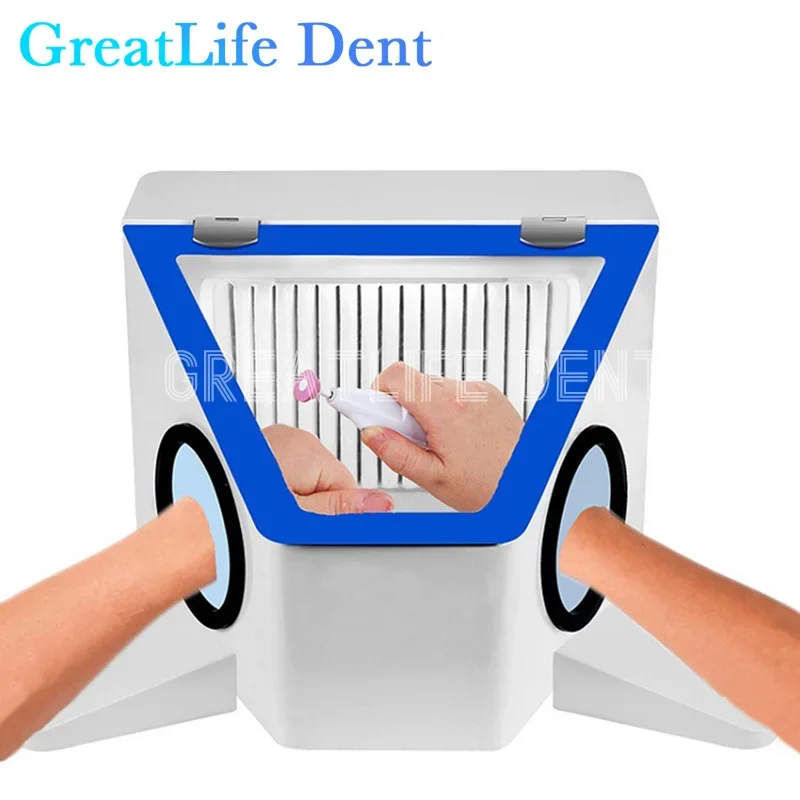 GreatLife Dent Dental Lab Clinic Dust Collector Vacuum Dust Extractor Box Lapping Protector Sandblasting Protector Box Dust box