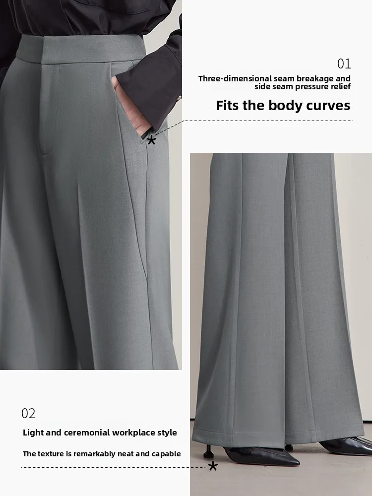 Spodnie I2025 Jesień Nowa Kolekcja Kolorowe Dojazdy Do Pracy Eleganckie Szerokie Nogawki Casualowe Profesjonalne Uniwersalne