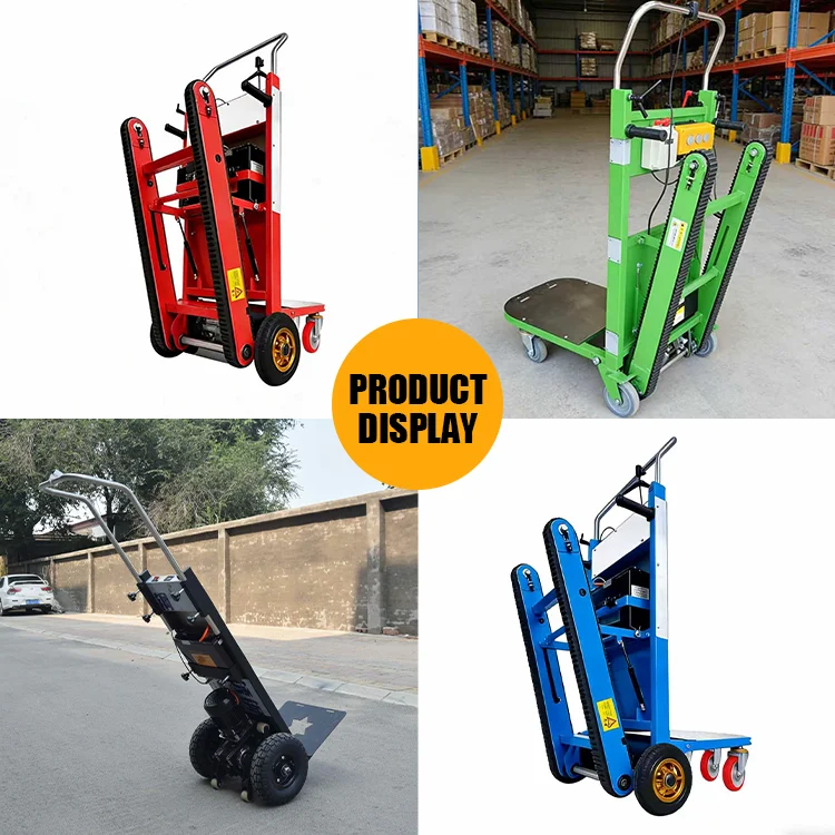 Transport Folding Carts Stainless Steel Electric Stairs Cart 300kg Climber Adjustable Detachable Durable Foldable Lift Trolley