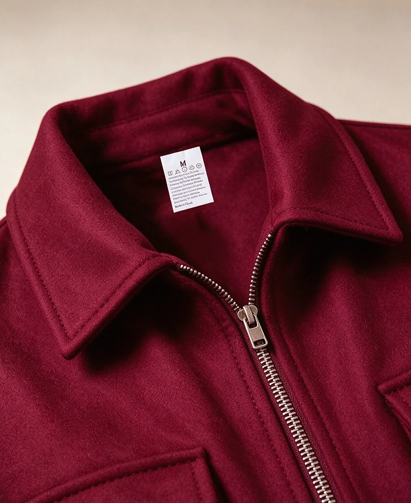 Herrenjacke aus gebürstetem Polyester, Reversjacke mit Knopfleiste/Reißverschluss und Tasche, bequeme, lässige Herbst- und Winterjacke für Büro und Business – Detail 17