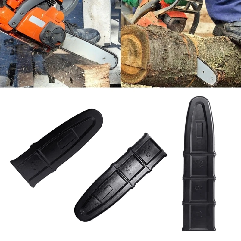 68UF 6/8/10in Pruning Saw Guide Plate Covers Chainsaw Bar Cover Plastic Scabbard Protector Electric Chain Saw Accessory Black