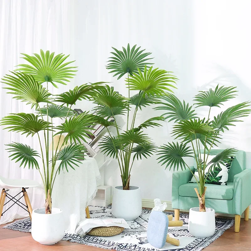 

60/70/120cm Artificial Fan Leaf Tropical Plant Large Fake Palm Office Home Holiday Decoration and Home Decor