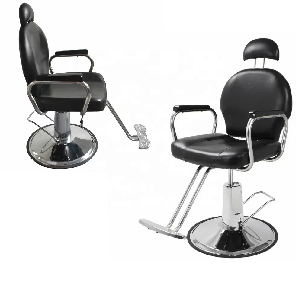 Popular barber chair Black all purpose hair salon chairs for barber shop Comfortable hairdressing chair with wood armrest