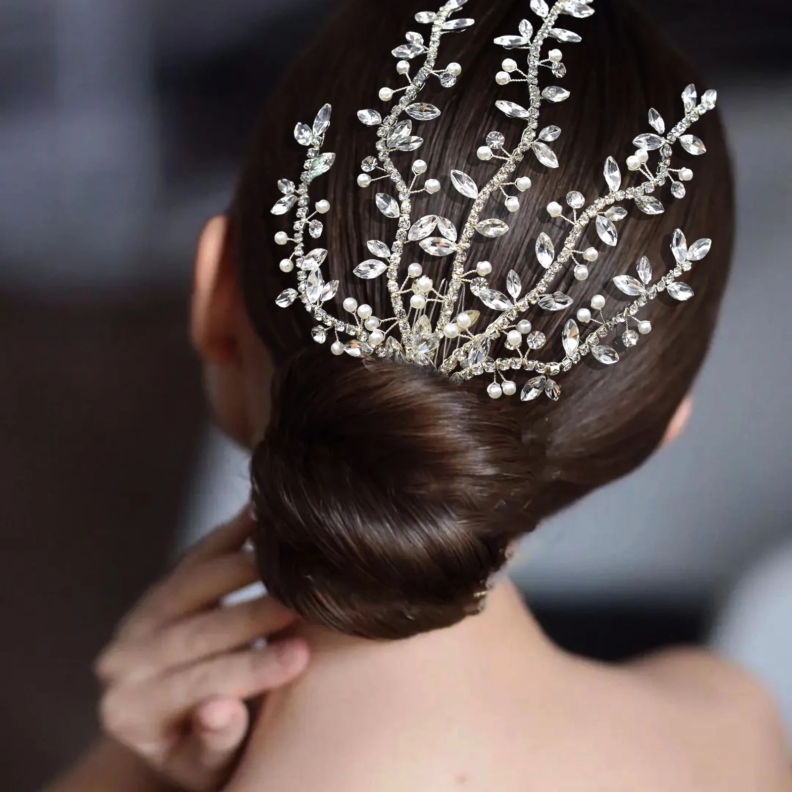 A463 pettine per capelli da sposa fatto a mano accessori per capelli in oro argento per spose copricapo con strass copricapo in cristallo diademi da donna