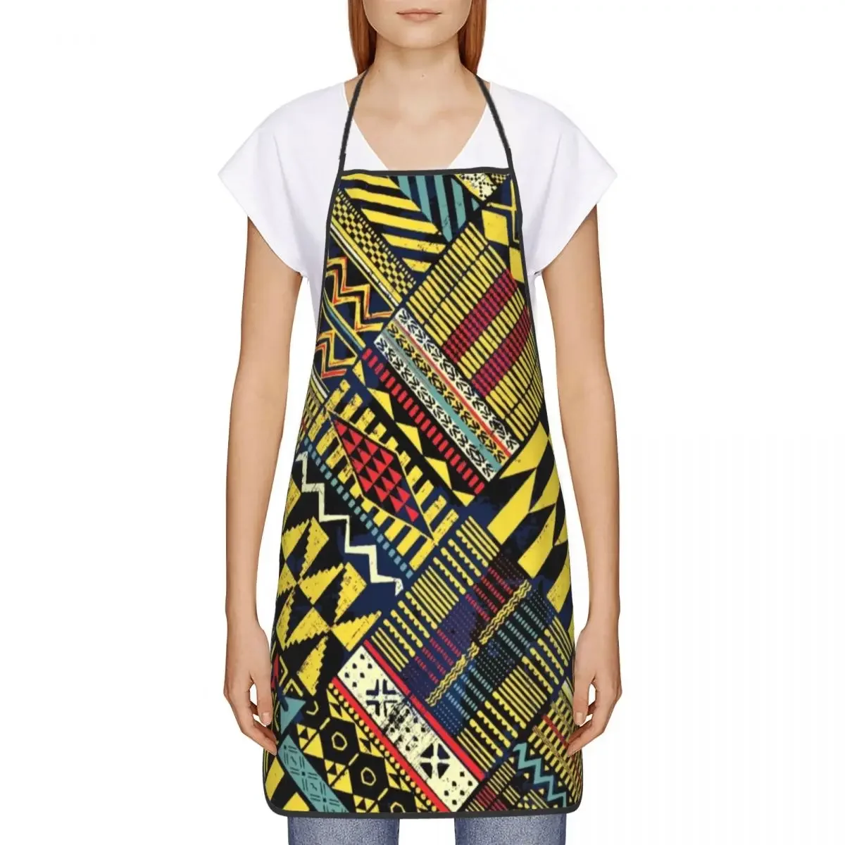 Patchwork Kitenge Ankara Nigeria Kitchen Chef Cooking Baking Apron Men Women African Style Design Tablier Cuisine for Painting