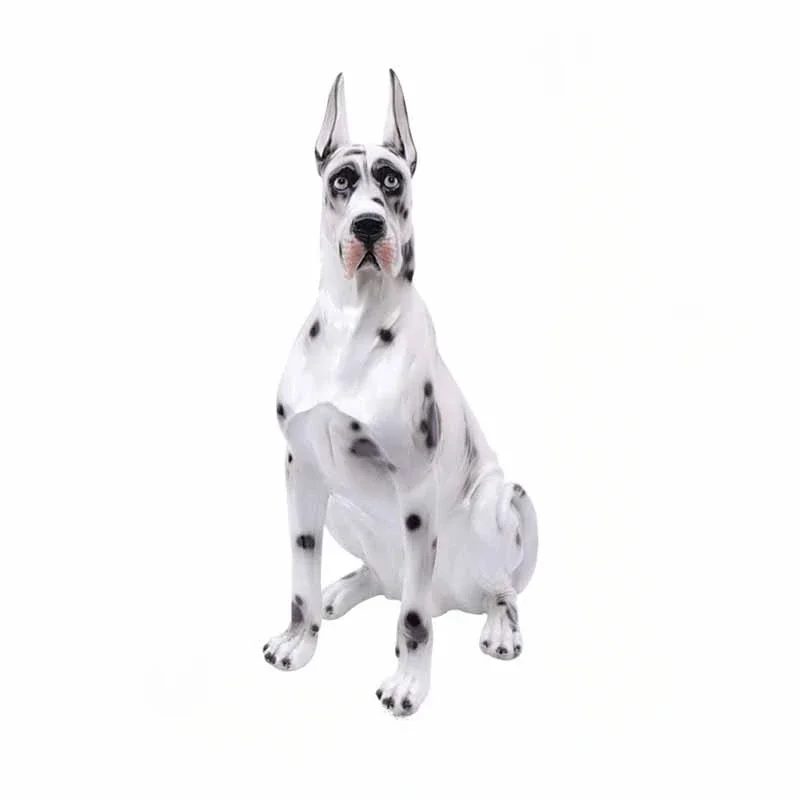 Large Resin Leopard Great Dane Imitation Dog Model Statue,Indoor And Outdoor Home Decor Animal Figurines,Living Room Ornaments