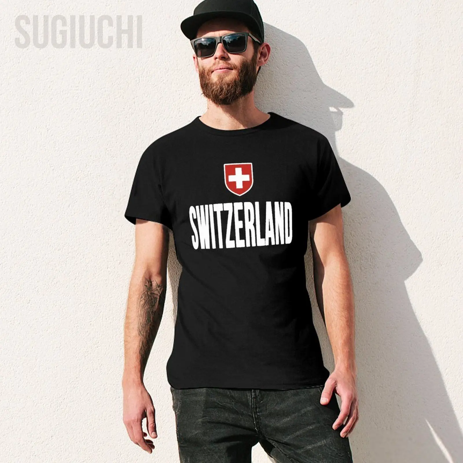 Unisex Men Swiss Flag Switzerland Souvenir Schweiz Gift Suisse Svizzera Tshirt Tees T Shirts Women Boys 100% Cotton T-Shirt