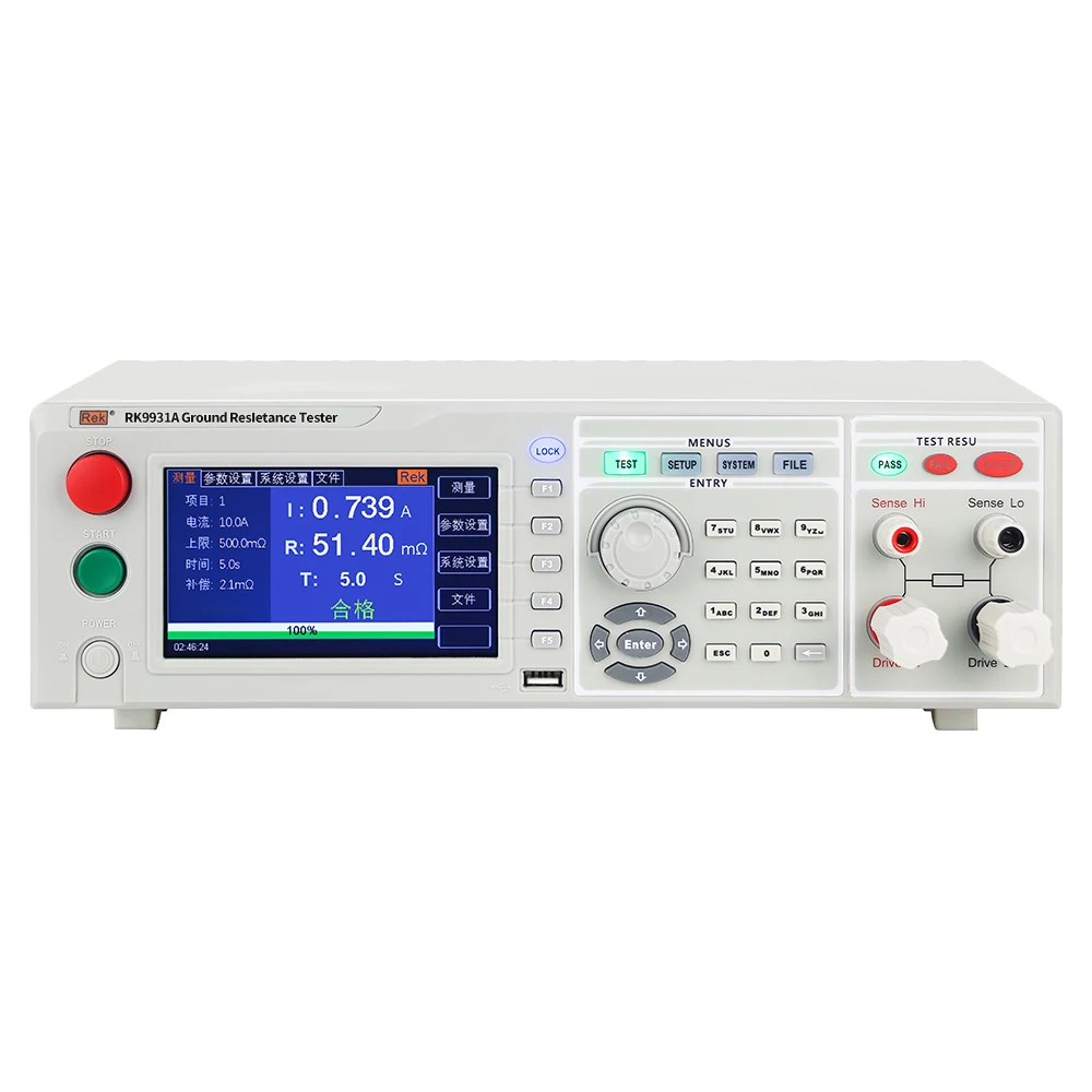 

REK RK9931A/RK9931B/RK9931C Programmable DC Grounding Resistance Tester AC 3-40A Ohm Ground Resistance Meter With RS232 RS485