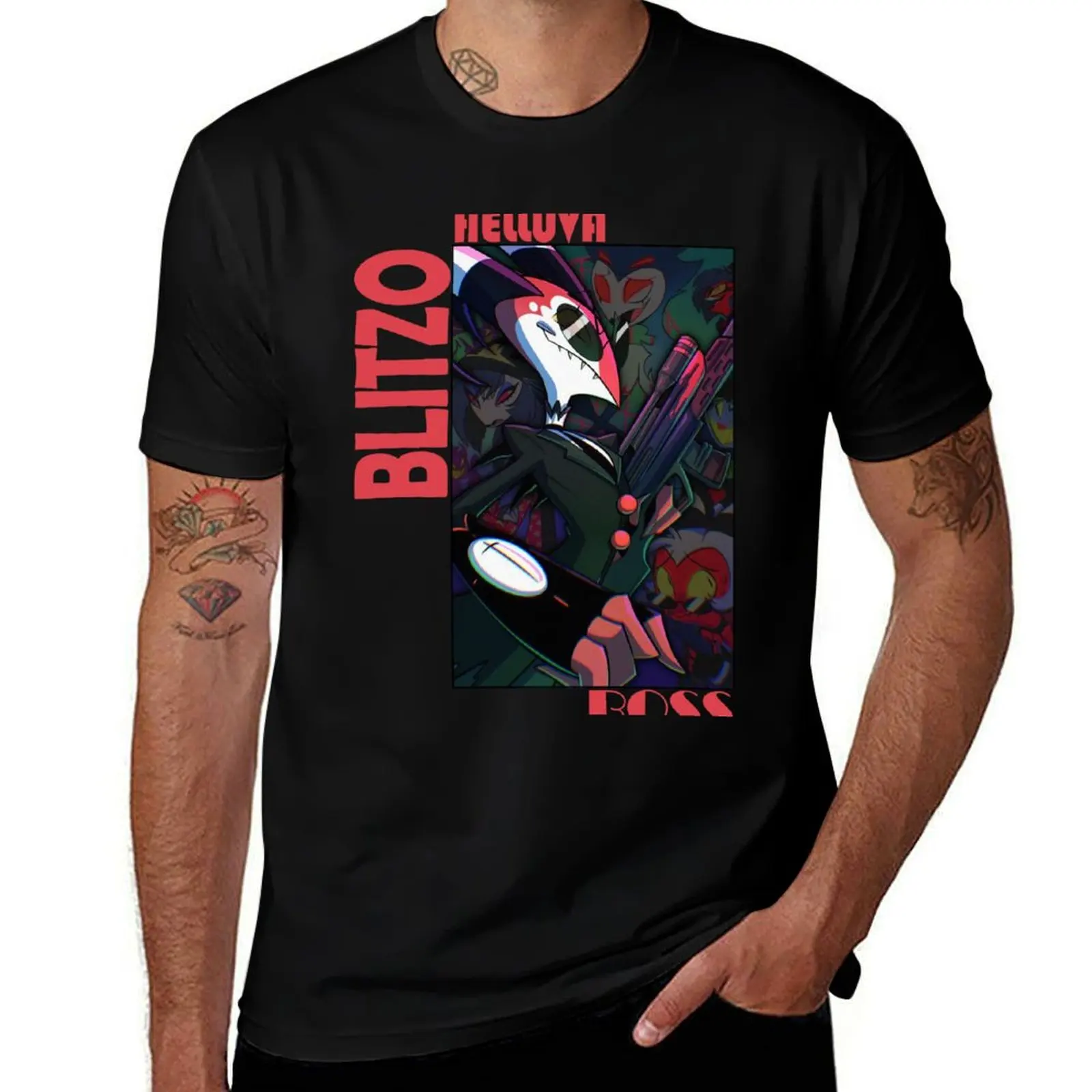 Helluva Boss Blitzo T-Shirt Lightweight Basic Short Sleeve Shirt T-Shirt