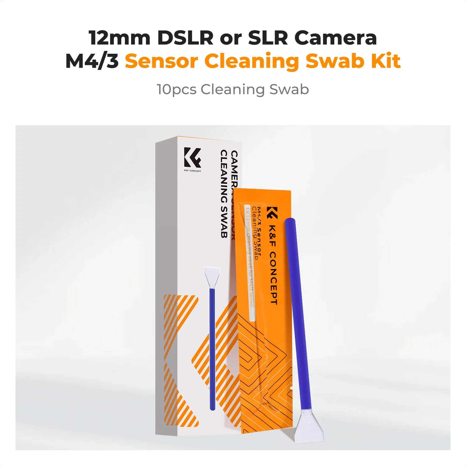 K&F Concept 12mm Micro Four-Thirds 4/3 (MFT) Sensor CleaningKit,10PCS Cleaning Swab, for 12mm Dslr or Slr Camera