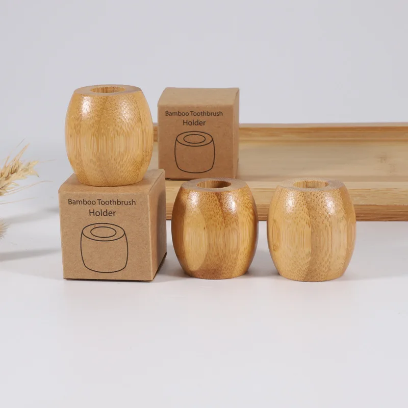 50PCS Circular Bamboo Base ,Toothbrush Holder, Toothbrush Placement Rack