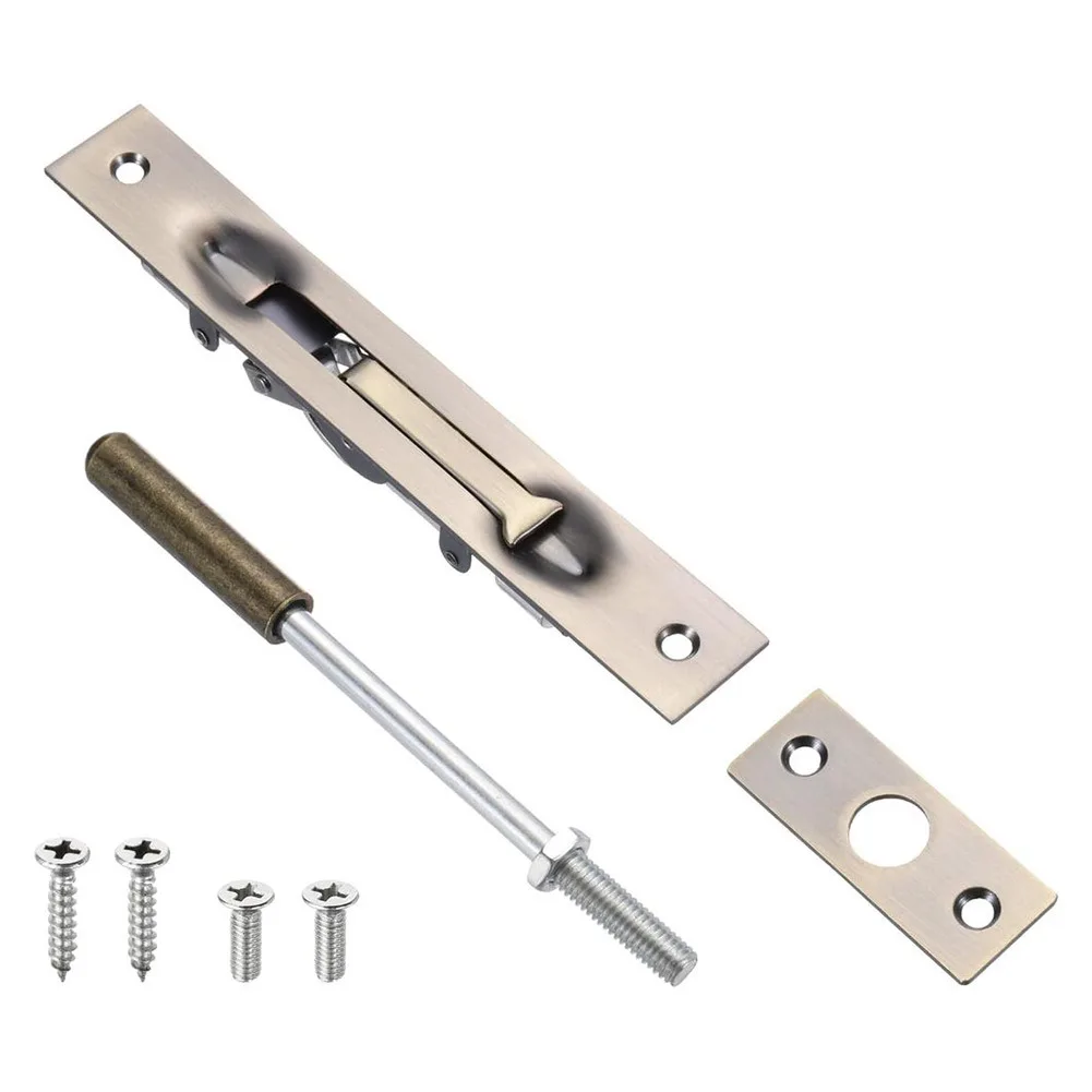 

304 Stainless Steel Extension Flush Bolt 6 Inch With Rod For Double Sliding Door Latch Hardware Home Improvement Hardware