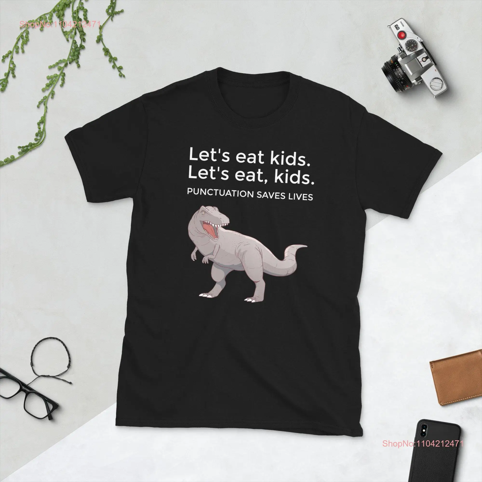 Let's eat Kids Punctuation Saves Lives Funny T Shirt long or short sleeves