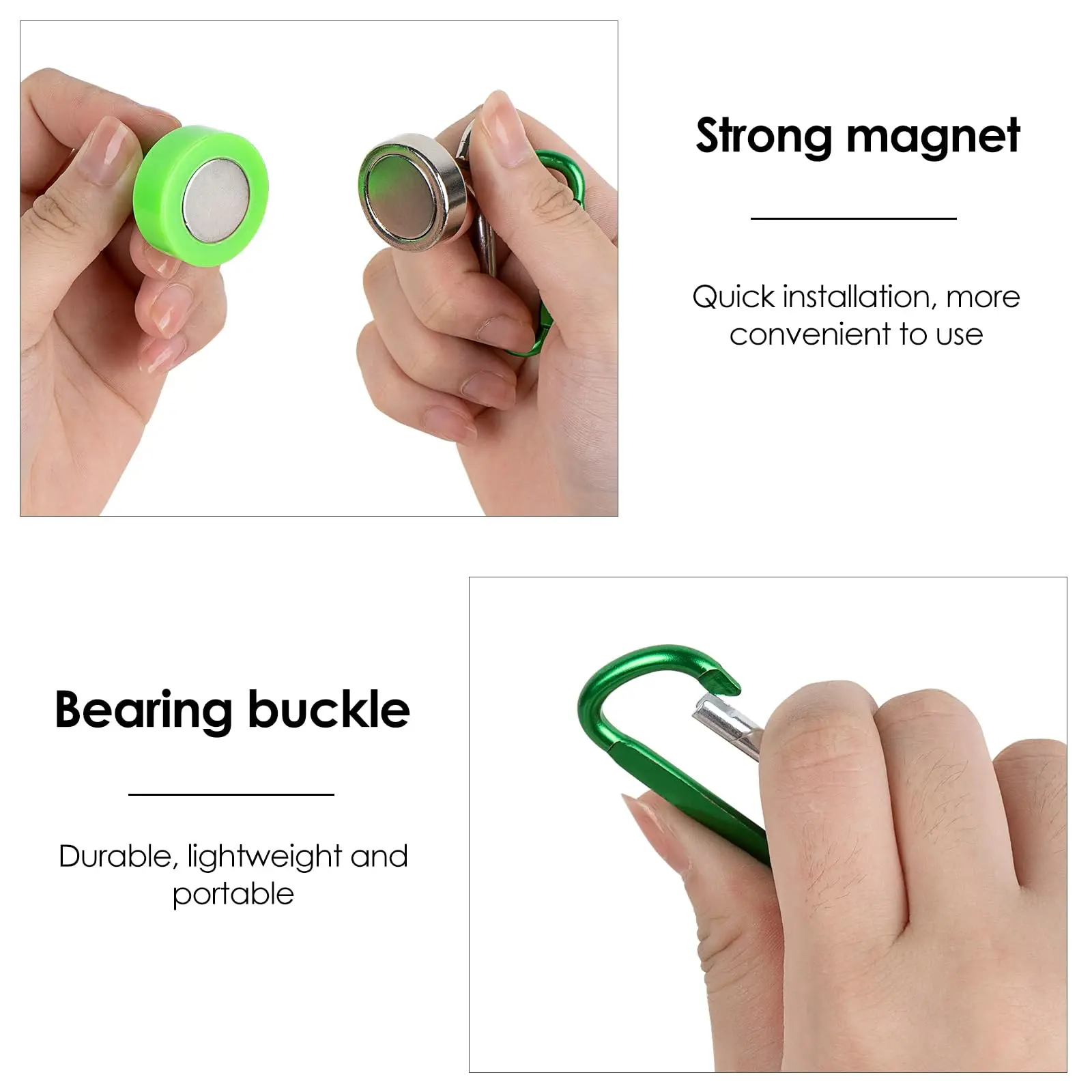 6Pcs Camping Tent Magnetic Hook Magnetic Hooks for Canopy Heavy Duty Outdoor Tent Canopy Carabiner for Camping Tent Garage Refri