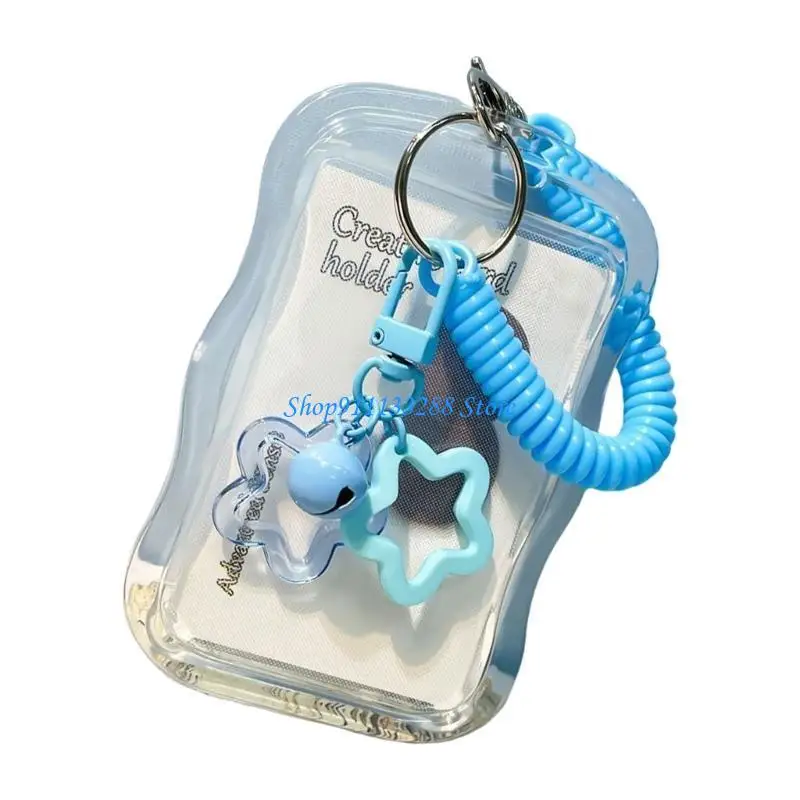 G88d Clear Card Holder mit Spring String Bus Card Case Wasserbeständige Kartenärmele