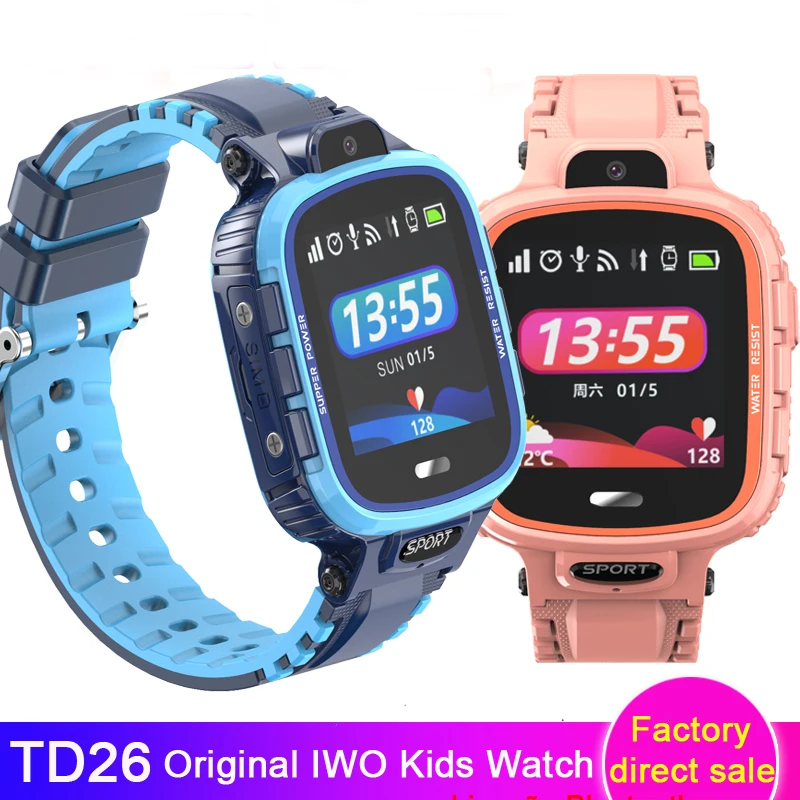 TD26 jam tangan pintar anak baru jam tangan telepon anak jam tangan pintar untuk anak laki-laki perempuan dengan kartu Sim foto kedap air IP67 GPS