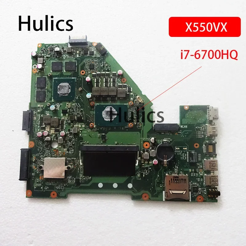 Hulics Used X550VX Laptop Motherboard For ASUS K550V  X550V Mainboard I7-6700HQ GTX950M Main Board