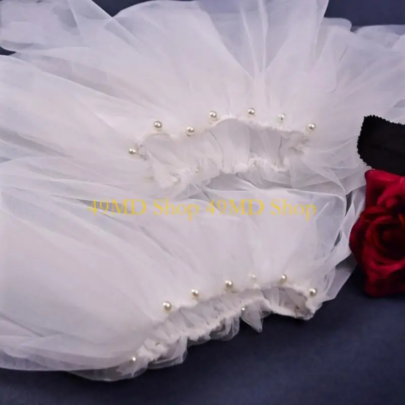 49MD Bridal Dress Sleeves White Removable Formal Dress Puff Sleeve Wedding Accessories Marriage Party Photoshoot Supplies