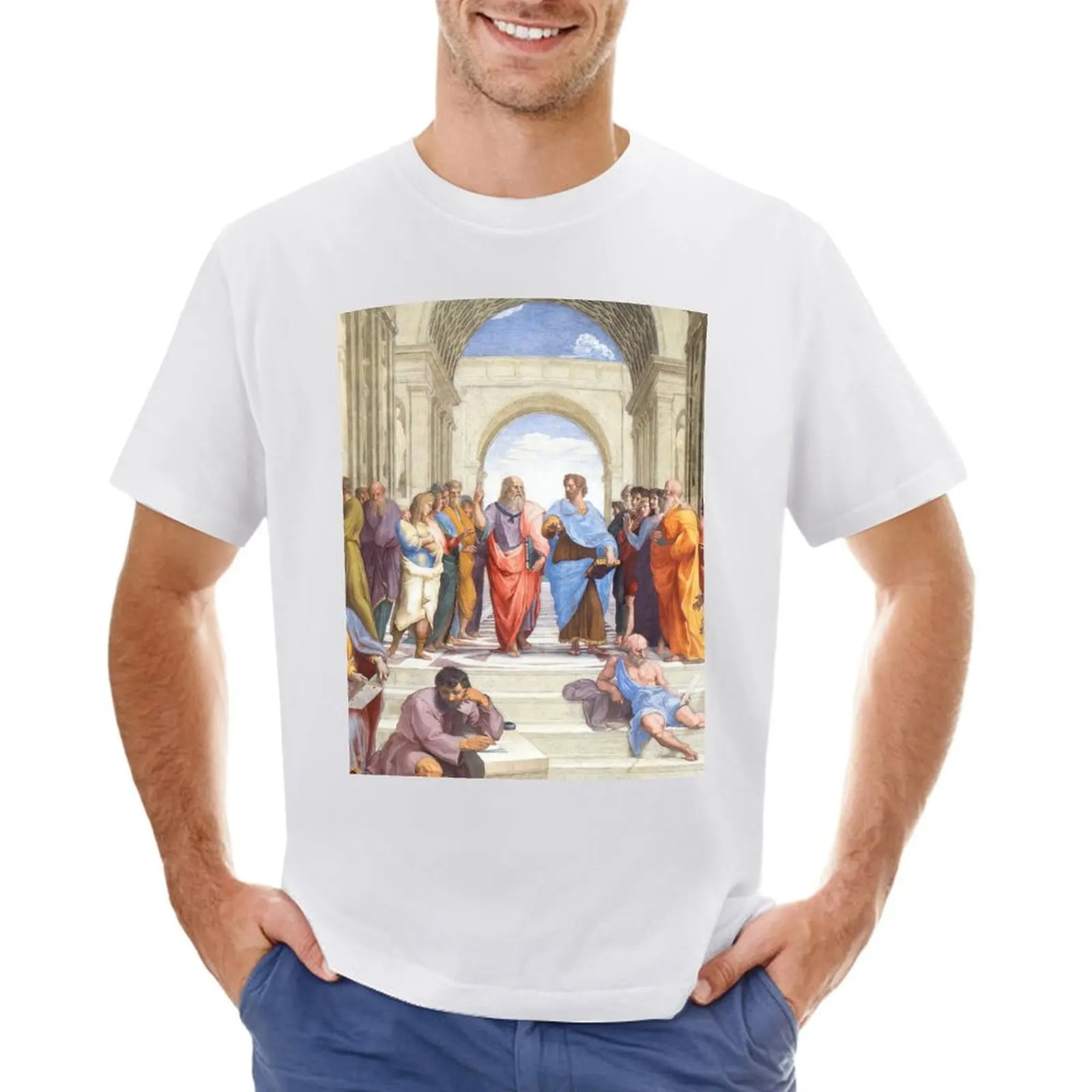 Renaissance Art Raphael's The School of Athens (1511) T-shirt oversized boys whites big and tall t shirts for men