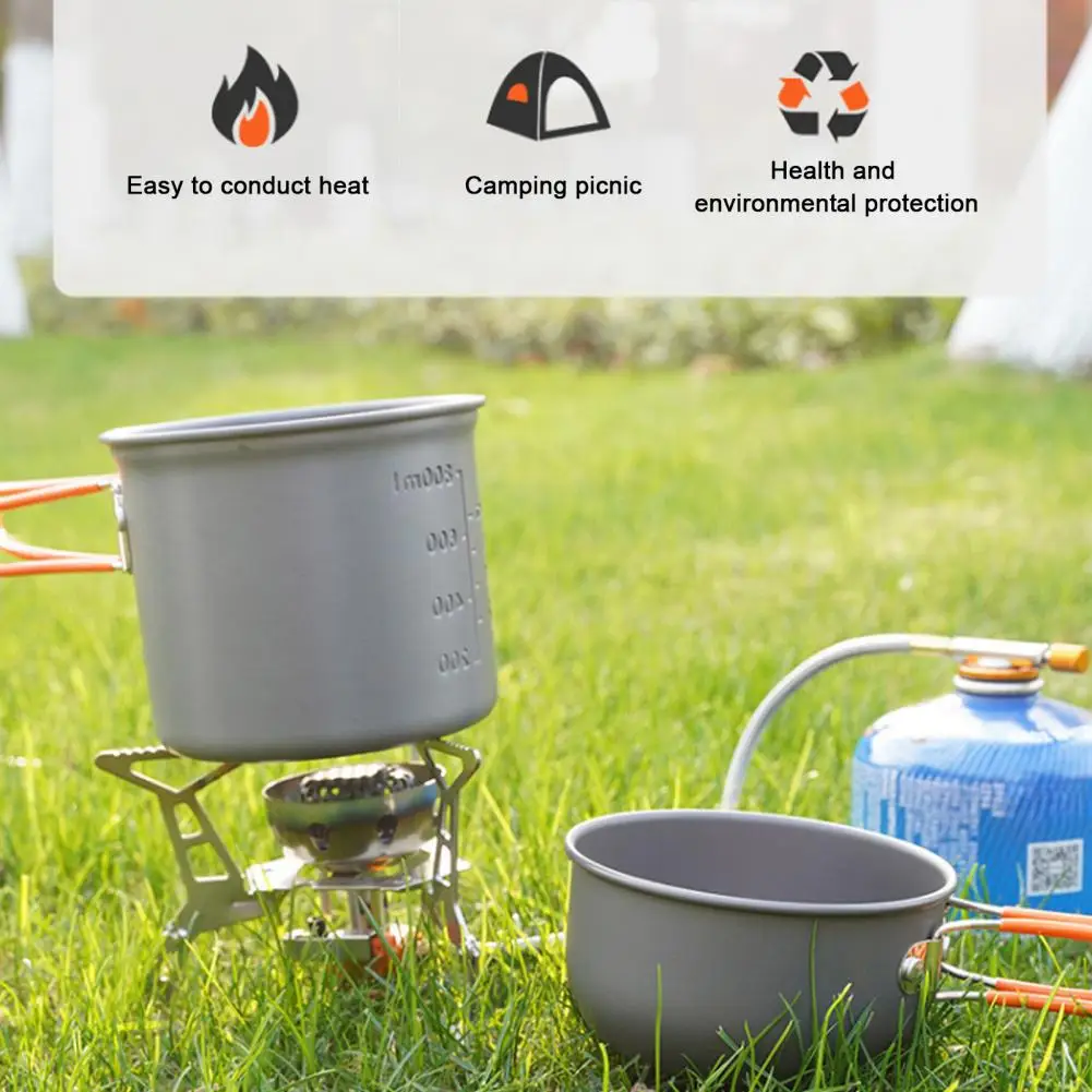 

Space-saving Camping Cookware Portable Camping Cookware Set for Outdoor Picnic Hiking Backpacking Heavy Duty Aluminum for 1-2