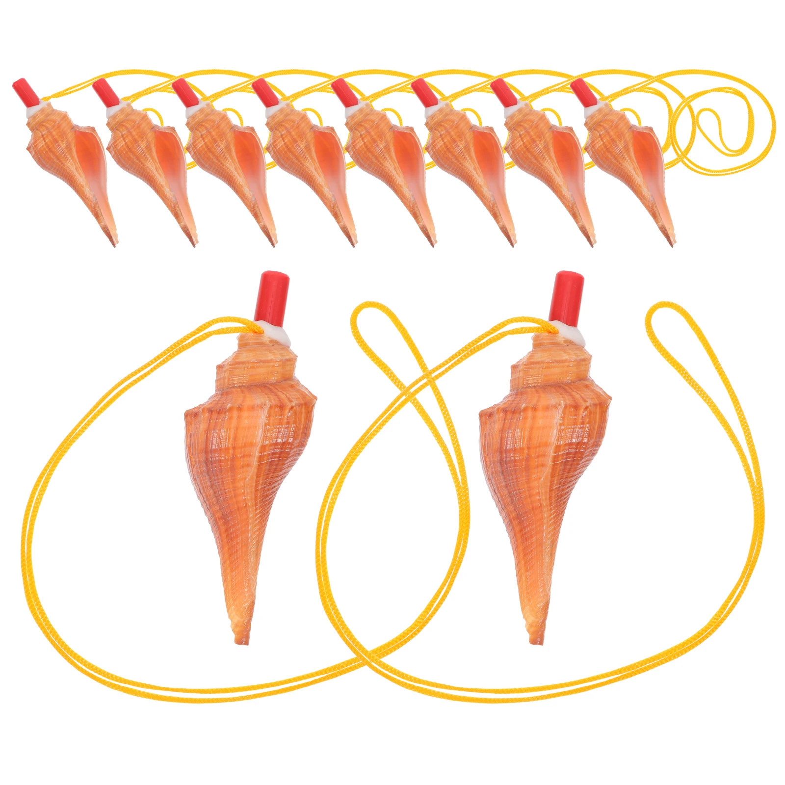 

10Pcs Conch Shell Whistles Decorative Noise Maker Portable Whistle Party Favors Travel Souvenir Outdoor Training Loud Whistles