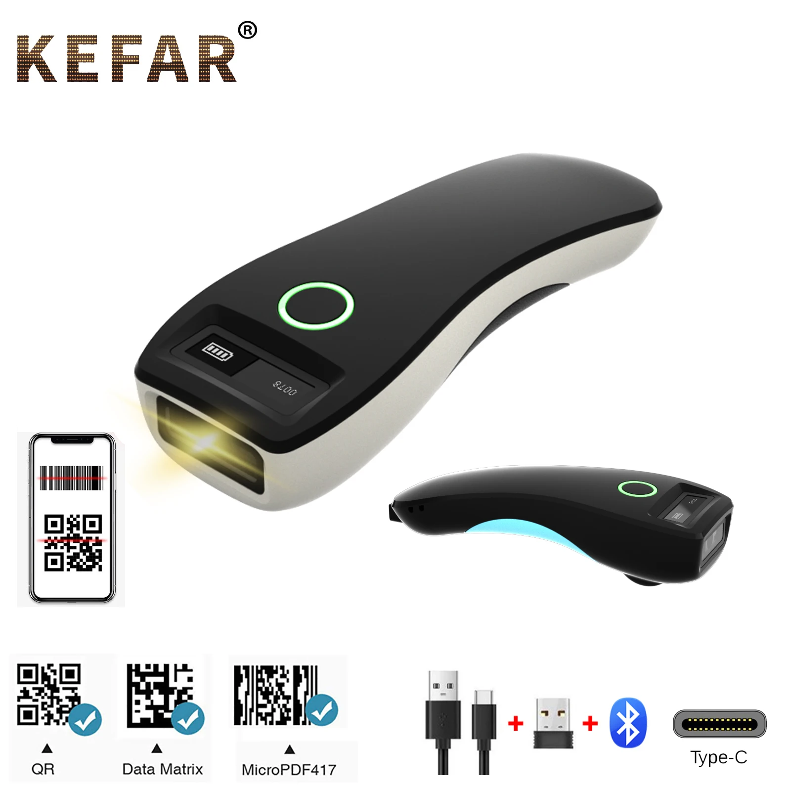 Imagem -05 - Bolso Mini sem Fio Bluetooth Barcode Scanner qr Code Pdf417 Data Matrix Reader com Screen Scan Search For Inventory Armazém