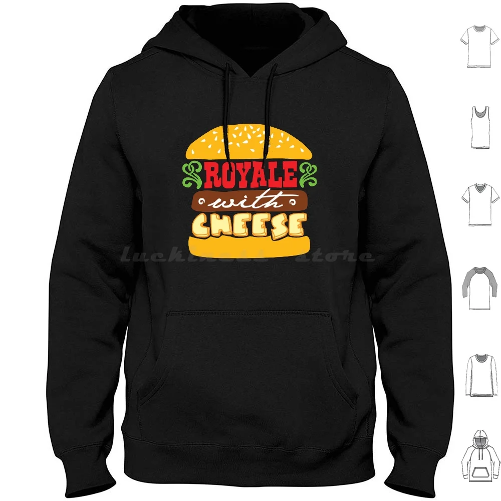 Pulp Fiction-Royale With Cheese Sudadera con capucha de algodón de manga larga Pulp Fiction Royale con queso