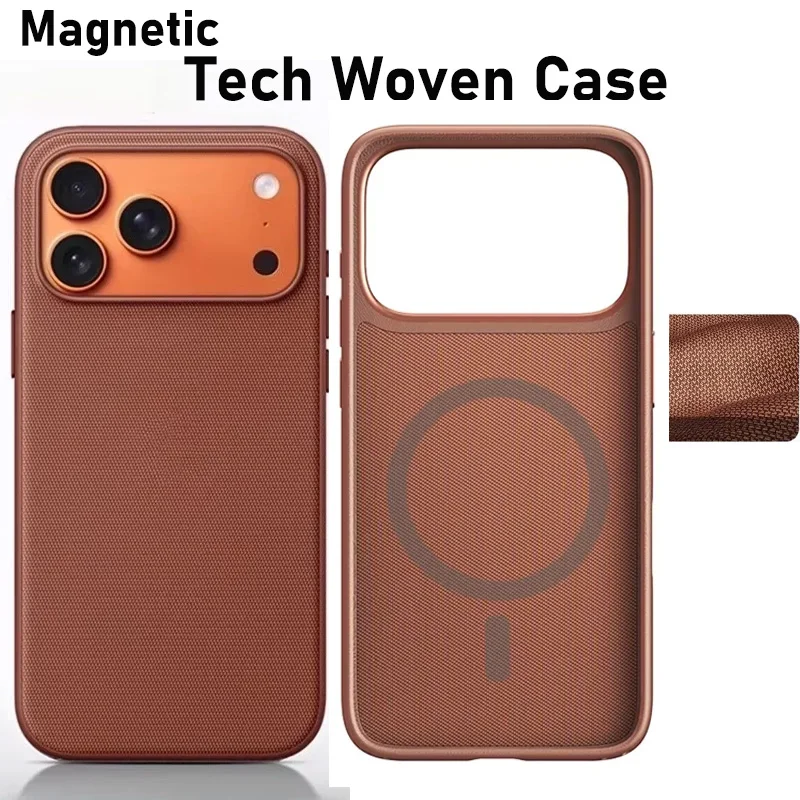 Luxuriöse technische gewebte magnetische Adsorptions-Telefonhülle für iPhone 17, 16, 15, 14, 13, Pro Max, Tech Woven für Magsafe Wireless Charging Cover