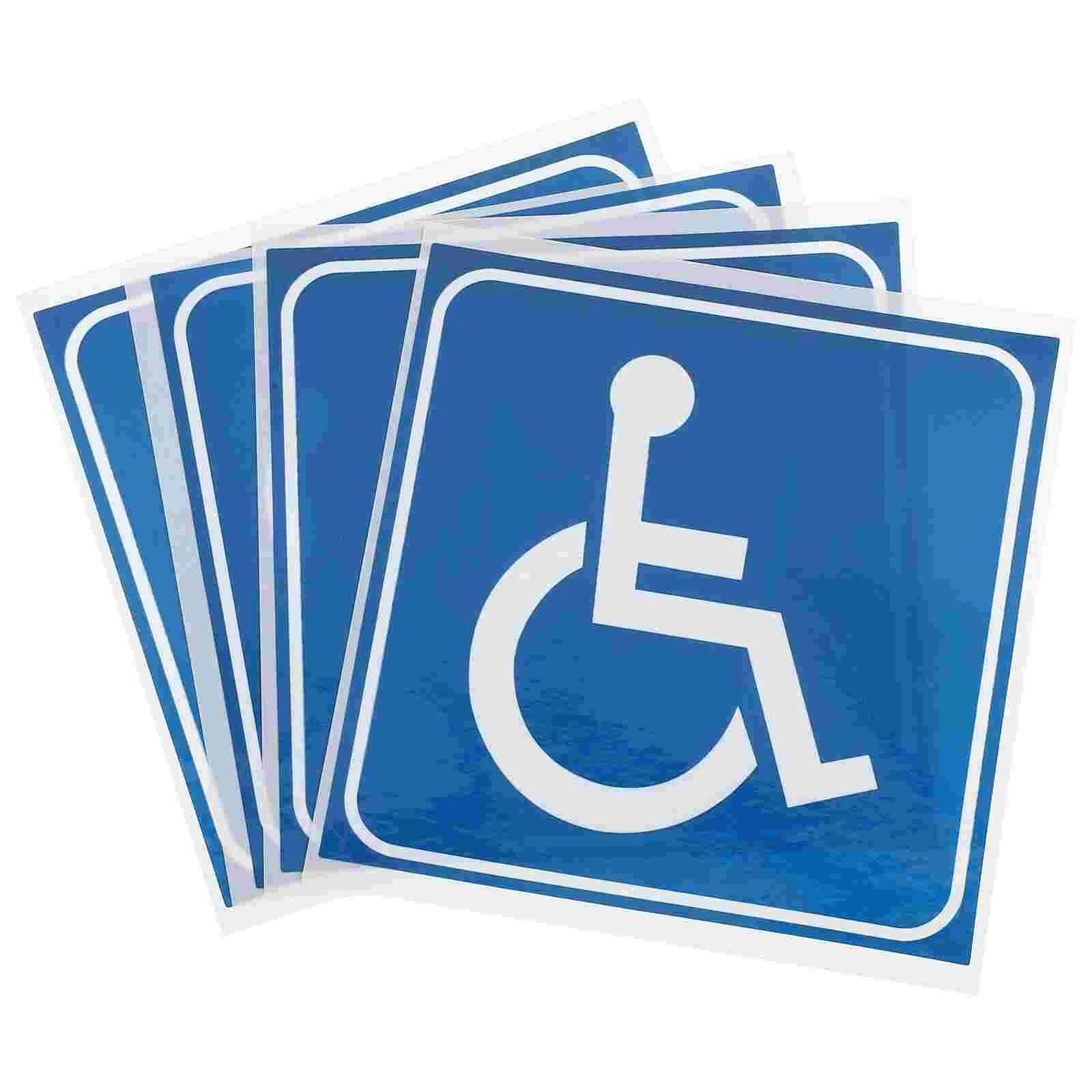 

4 Pcs Wheelchair Sign Disabled Stickers for Cars Self Adhesive Decals Parking Signs Outdoor Bumper Symbol Window Pvc