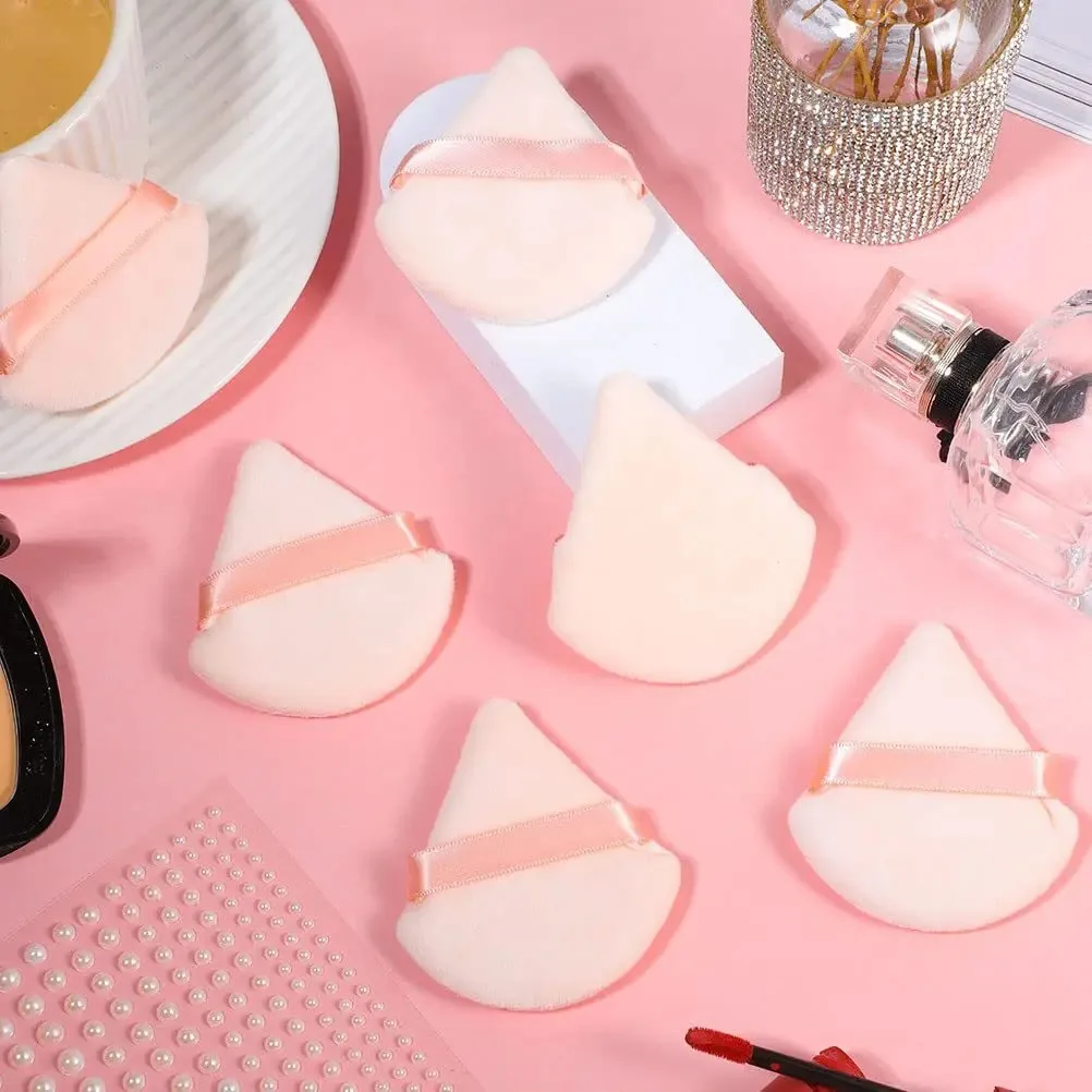10PCS Esponjas de Maquillaje Triangulares para Dedos, Suaves, Reutilizables, Portátiles, para Polvo Húmedo y Seco, Herramientas de Belleza Cosmética Diaria